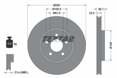 92108505 TEXTAR Тормозной диск