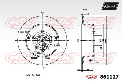 861127 MAXTECH Тормозной диск