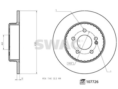 10107726 SWAG Тормозной диск