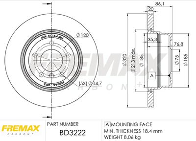 BD3222 FREMAX Тормозной диск