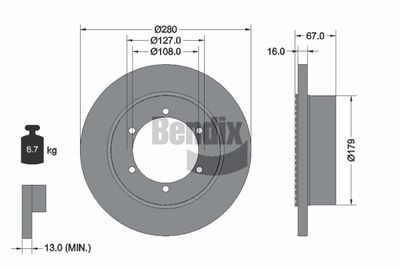 BDS2304 BENDIX Braking Тормозной диск