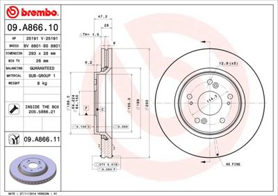 09A86610 BREMBO Тормозной диск
