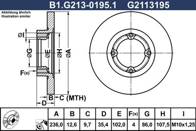 B1G21301951 GALFER Тормозной диск