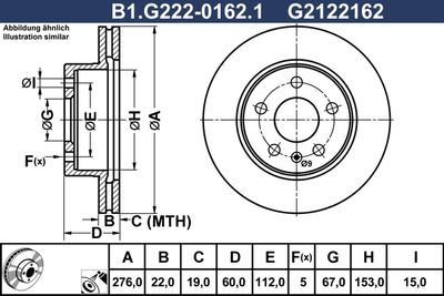 B1G22201621 GALFER Тормозной диск