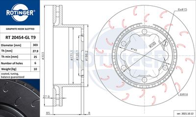 RT20454GLT9 ROTINGER Тормозной диск