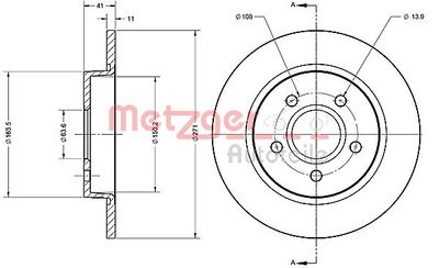 6110566 METZGER Тормозной диск