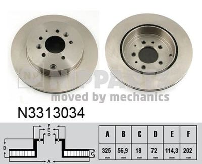 N3313034 NIPPARTS Тормозной диск