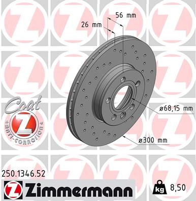 250134652 ZIMMERMANN Тормозной диск