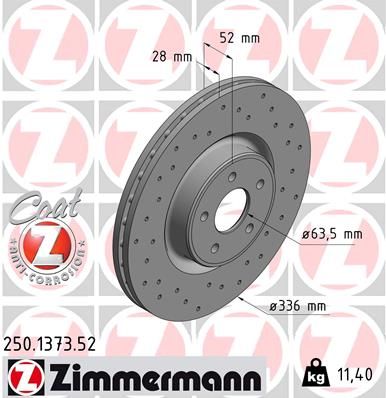 250137352 ZIMMERMANN Тормозной диск