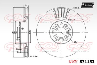 871153 MAXTECH Тормозной диск