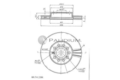 P330040 ASHUKI by Palidium Тормозной диск