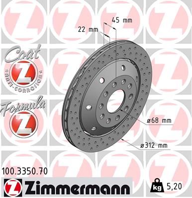 100335070 ZIMMERMANN Тормозной диск