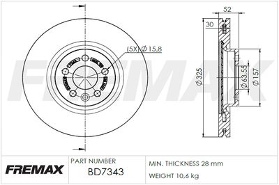 BD7343 FREMAX Тормозной диск