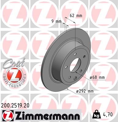 200251920 ZIMMERMANN Тормозной диск