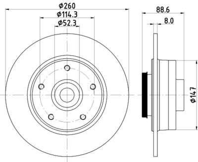 MDC2795C MINTEX Тормозной диск
