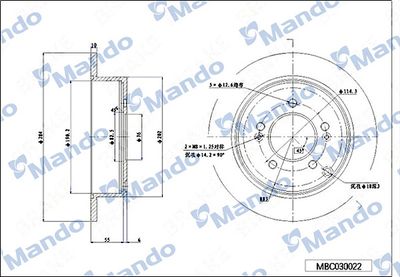 MBC030022 MANDO Тормозной диск