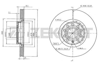 BS5279 ZEKKERT Тормозной диск