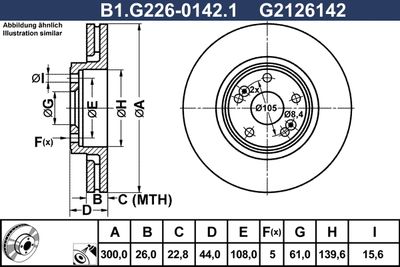 B1G22601421 GALFER Тормозной диск