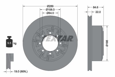 93089600 TEXTAR Тормозной диск