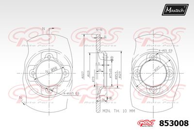 853008 MAXTECH Тормозной диск