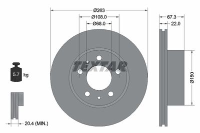 92018600 TEXTAR Тормозной диск