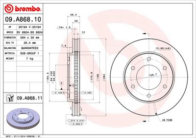 09A86810 BREMBO Тормозной диск