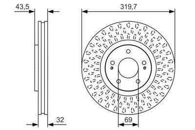 0986479T01 BOSCH Тормозной диск