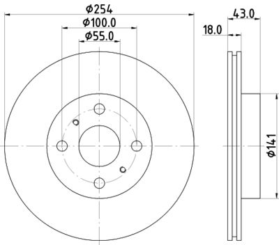 8DD355108721 HELLA Тормозной диск