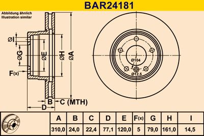 BAR24181 BARUM Тормозной диск