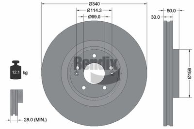 BDS2308 BENDIX Braking Тормозной диск