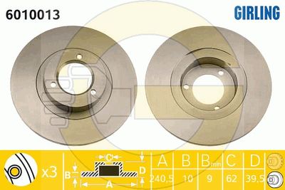 6010013 GIRLING Тормозной диск