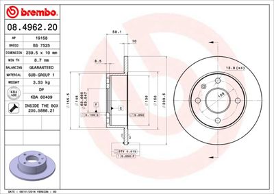 BS7525 BRECO Тормозной диск