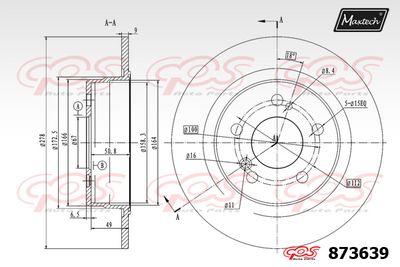 873639 MAXTECH Тормозной диск