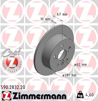 590283220 ZIMMERMANN Тормозной диск