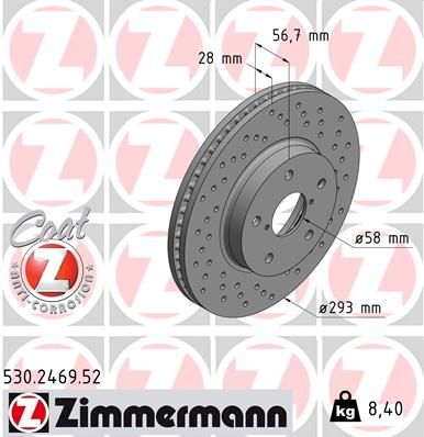 530246952 ZIMMERMANN Тормозной диск