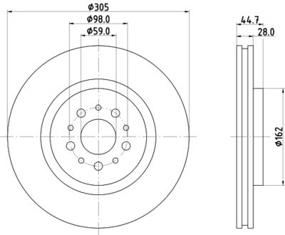 8DD355106171 HELLA PAGID Тормозной диск