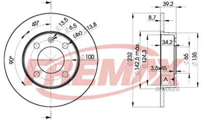 BD5608 FREMAX Тормозной диск