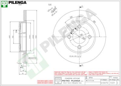 5121 PILENGA Тормозной диск