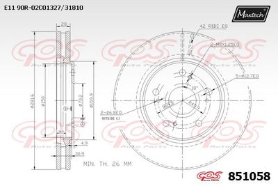 851058 MAXTECH Тормозной диск