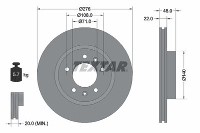 92054400 TEXTAR Тормозной диск