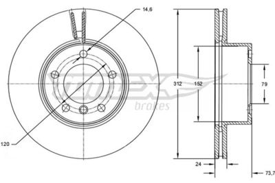 TX7278 TOMEX Brakes Тормозной диск