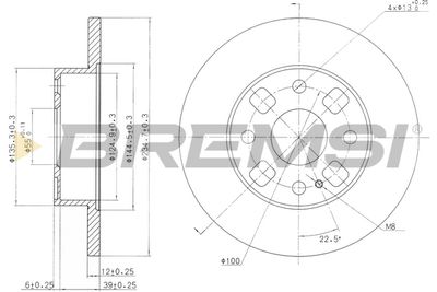 CD6564S BREMSI Тормозной диск