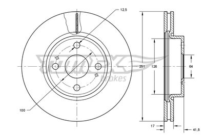 TX7387 TOMEX Brakes Тормозной диск