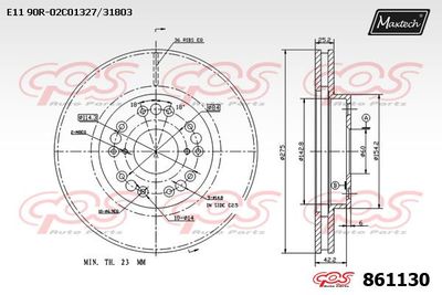 861130 MAXTECH Тормозной диск