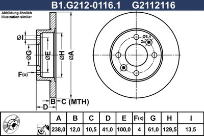 B1G21201161 GALFER Тормозной диск