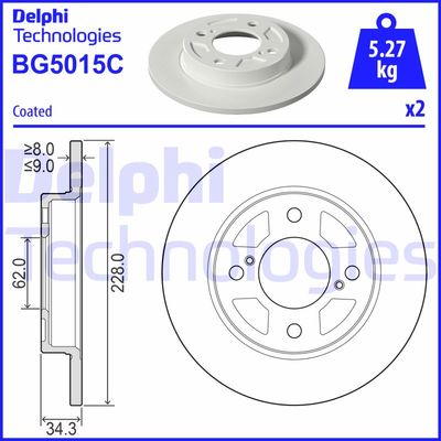 BG5015C DELPHI Тормозной диск