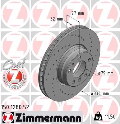 150128052 ZIMMERMANN Тормозной диск