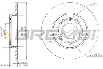 CD7155S BREMSI Тормозной диск