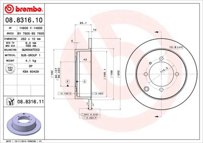 08831610 BREMBO Тормозной диск