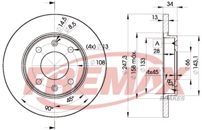 BD4298 FREMAX Тормозной диск